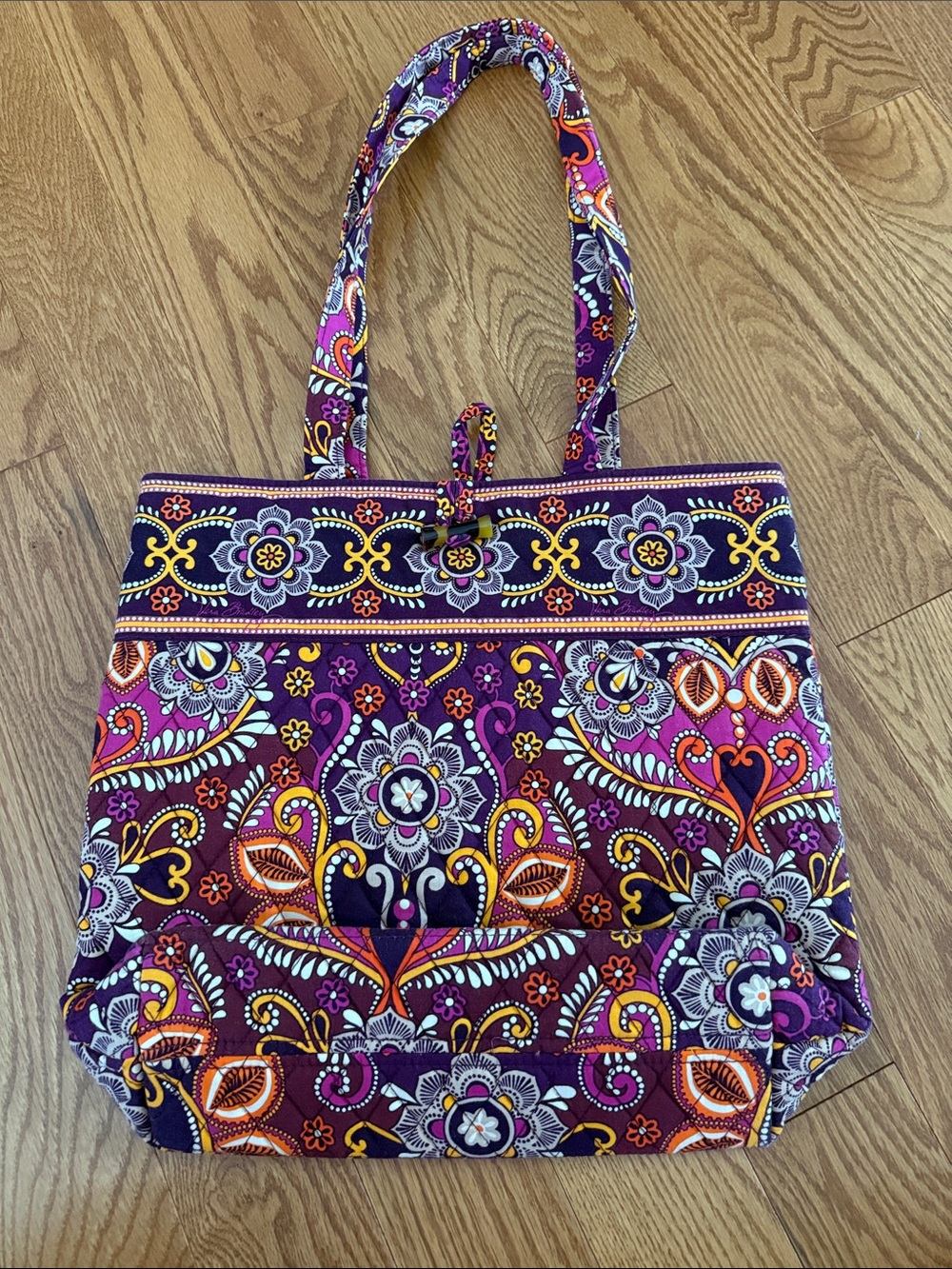Vera Bradley Safari Sunset Purple Floral Tote Bag - Women's Shoulder Bag